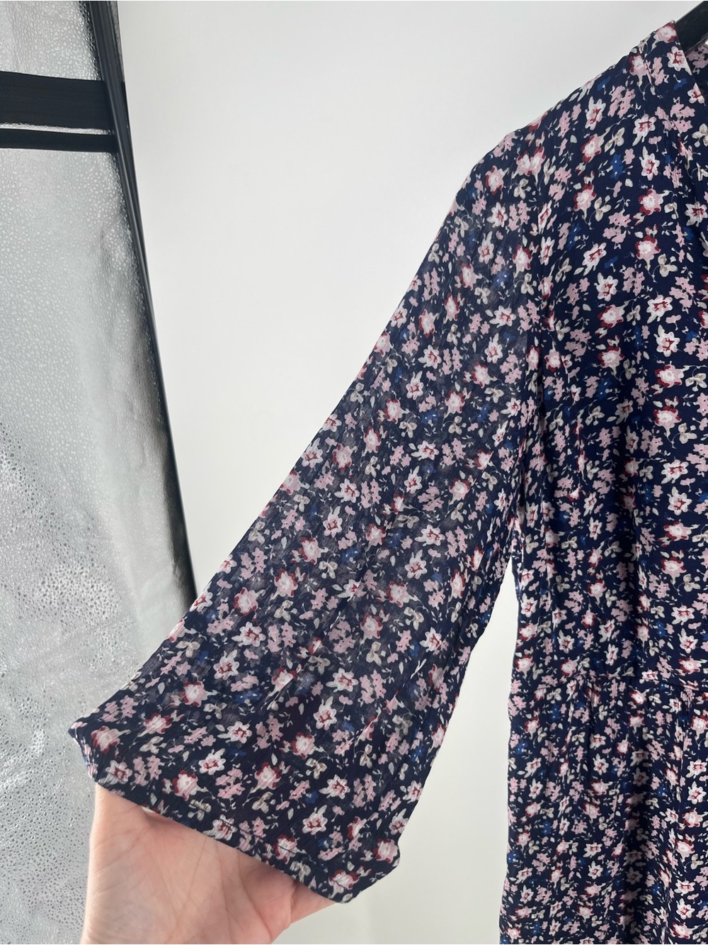 J.Jill‎ Petite Floral Tiered Midi Dress Small Petite Lined Rayon Pockets - Picture 6 of 7